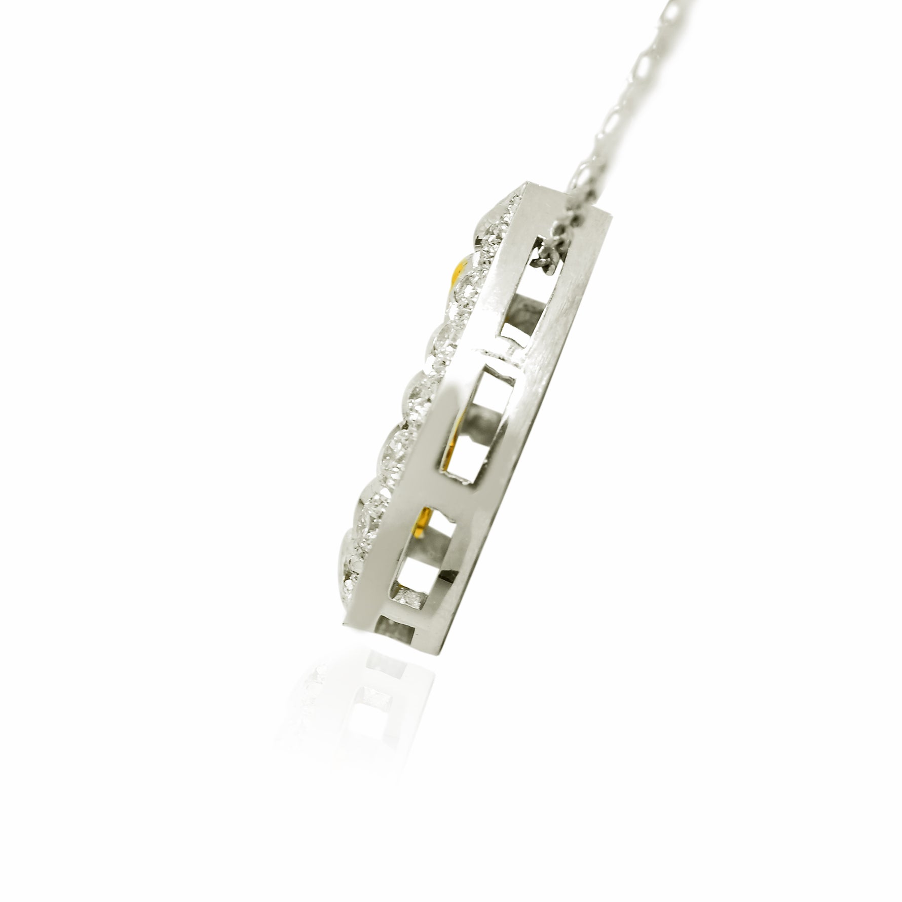 Drop Pendant with Fancy Vivid Yellow and Collection Round Diamonds 