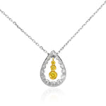 Drop Pendant with Fancy Vivid Yellow and Collection Round Diamonds 