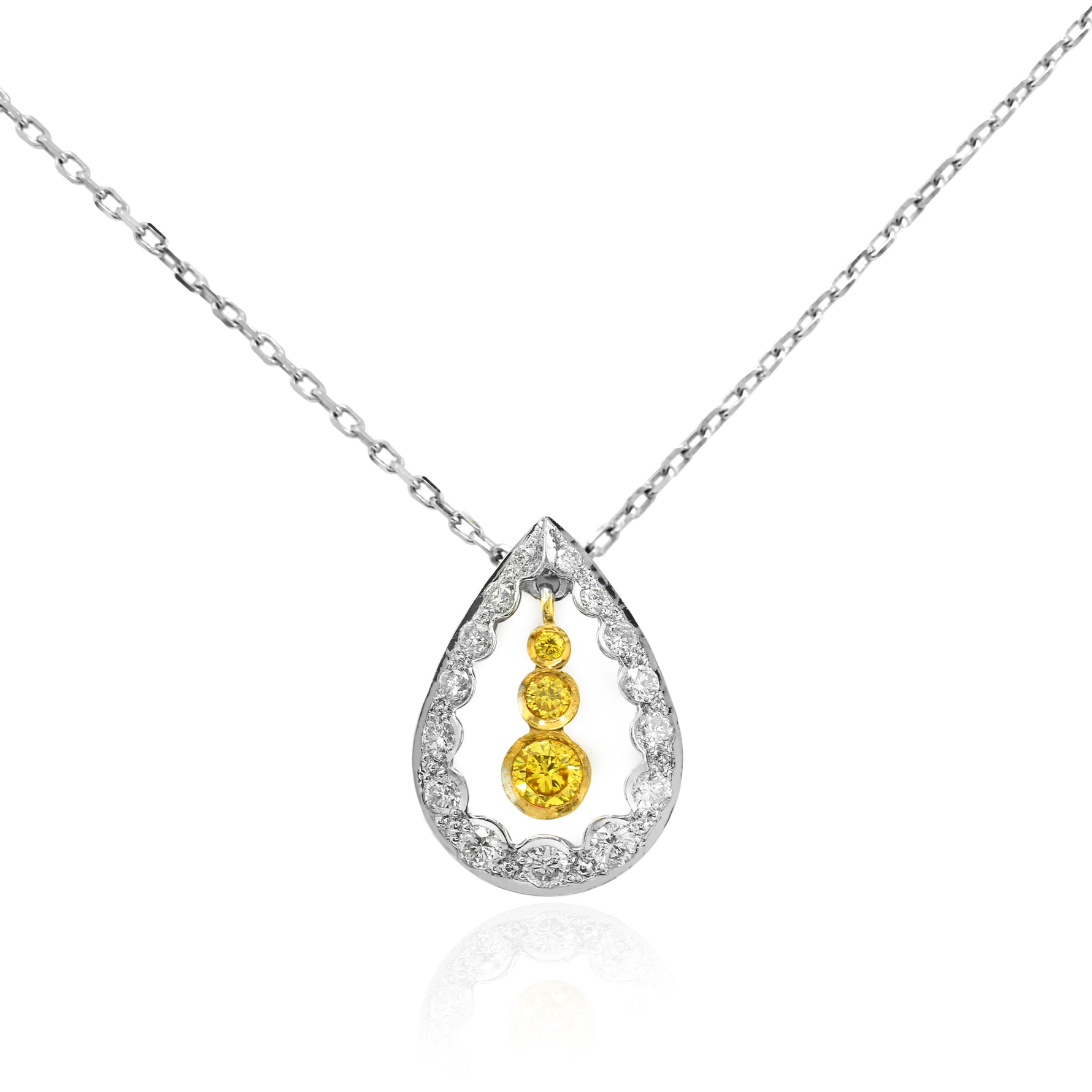 Drop Pendant with Fancy Vivid Yellow and Collection Round Diamonds 