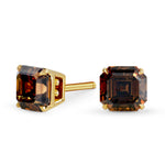 Fancy Dark Orange Brown Diamond Stud Earrings