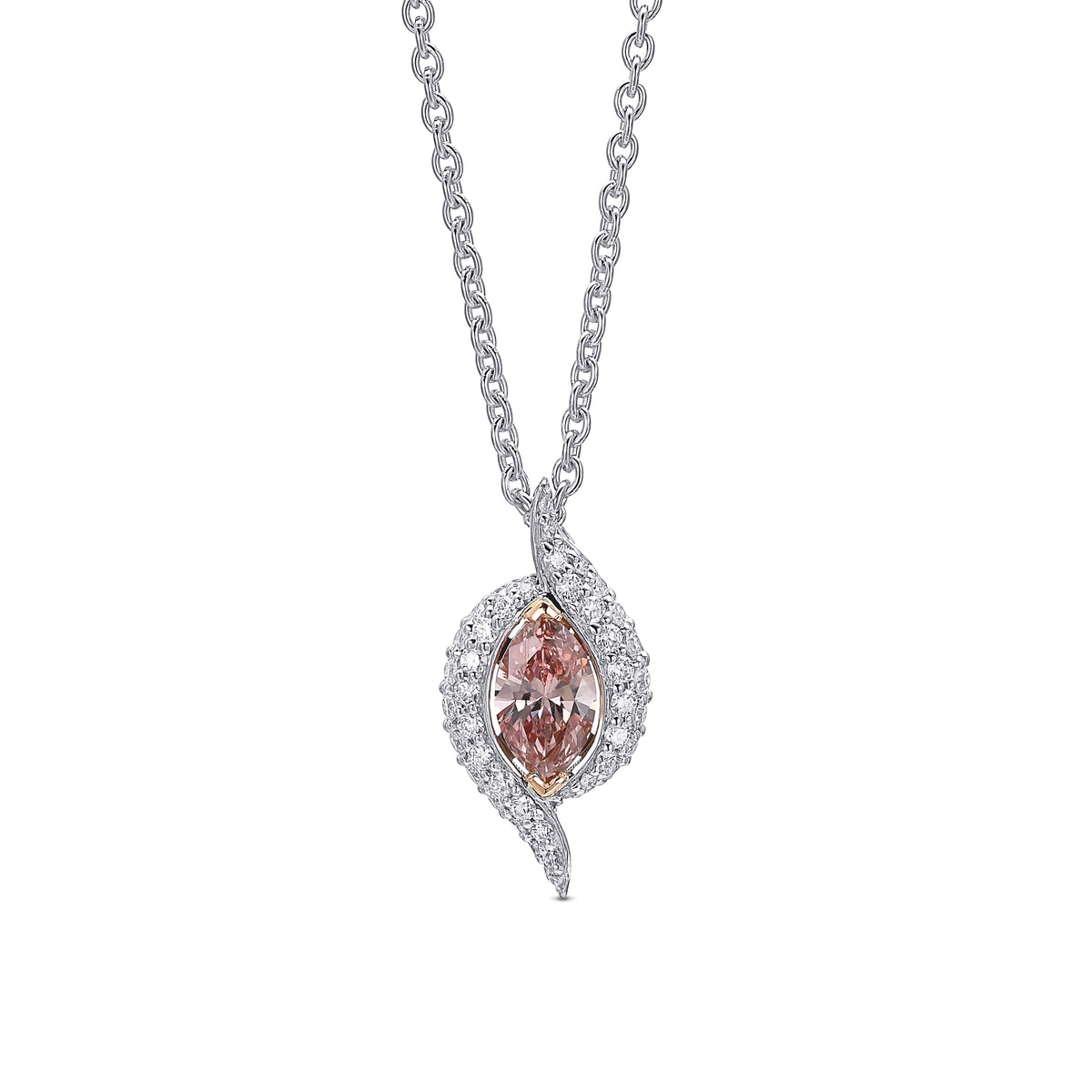 Cross-over Pave Diamond Pendant Setting - 3