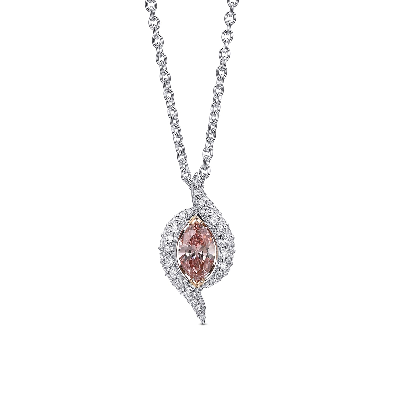 Cross-over Pave Diamond Pendant Setting - 3