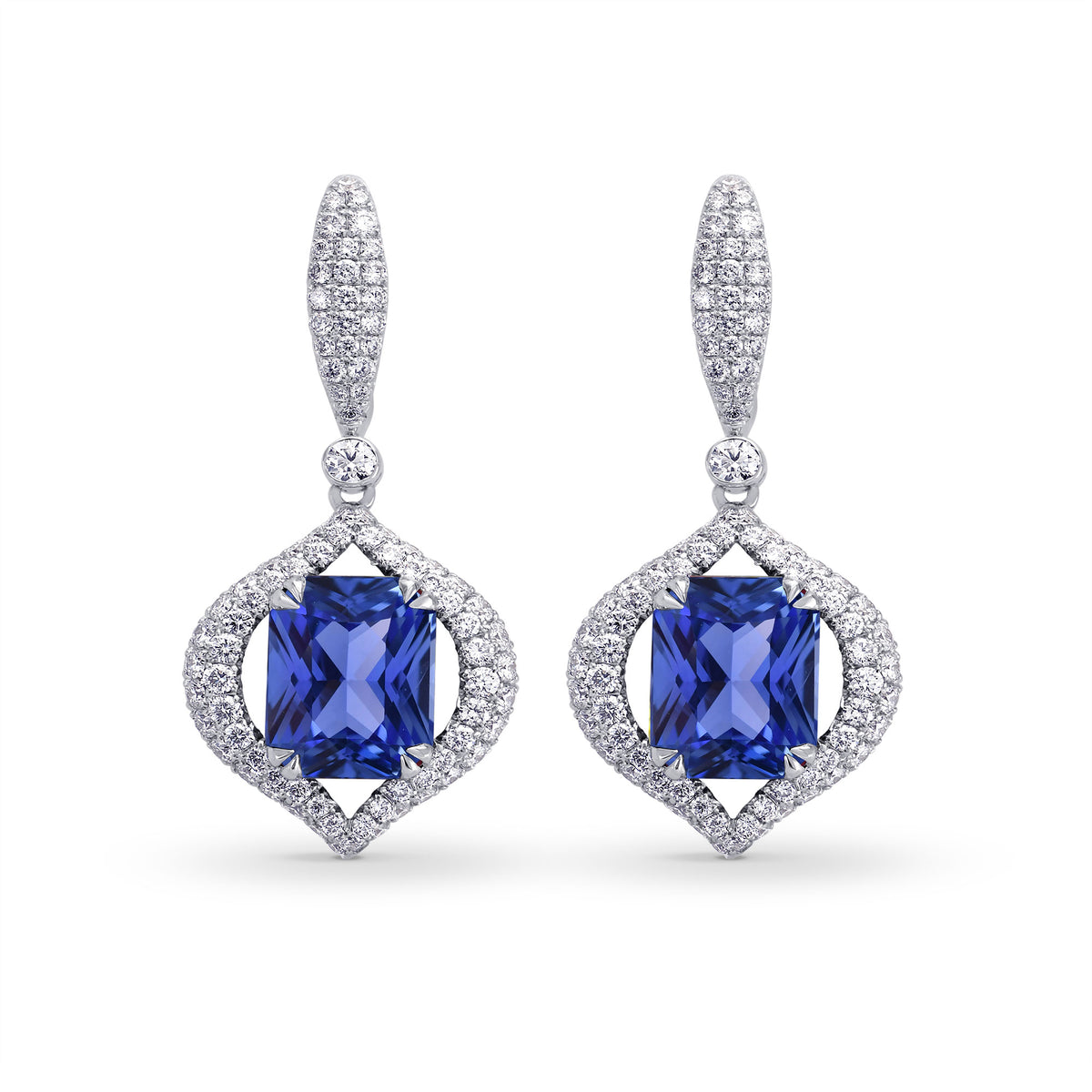 Drop Pave Earrings with Floating Diamonds - 2