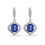 Drop Pave Earrings with Floating Diamonds - 2