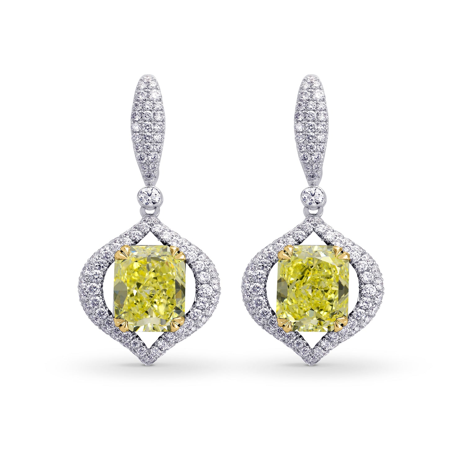 Drop Pave Earrings with Floating Diamonds - 3