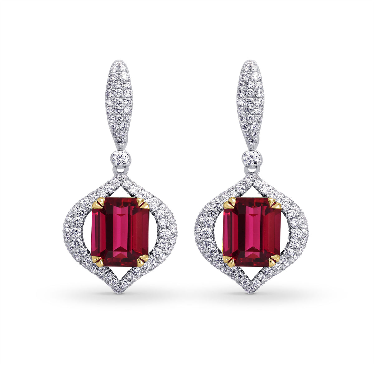 Drop Pave Earrings with Floating Diamonds