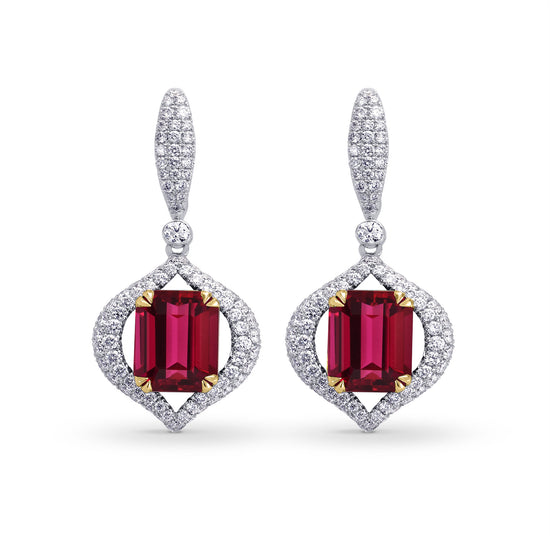 Drop Pave Earrings with Floating Diamonds