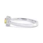 Fancy Yellow Radiant Diamond Floral Halo Ring