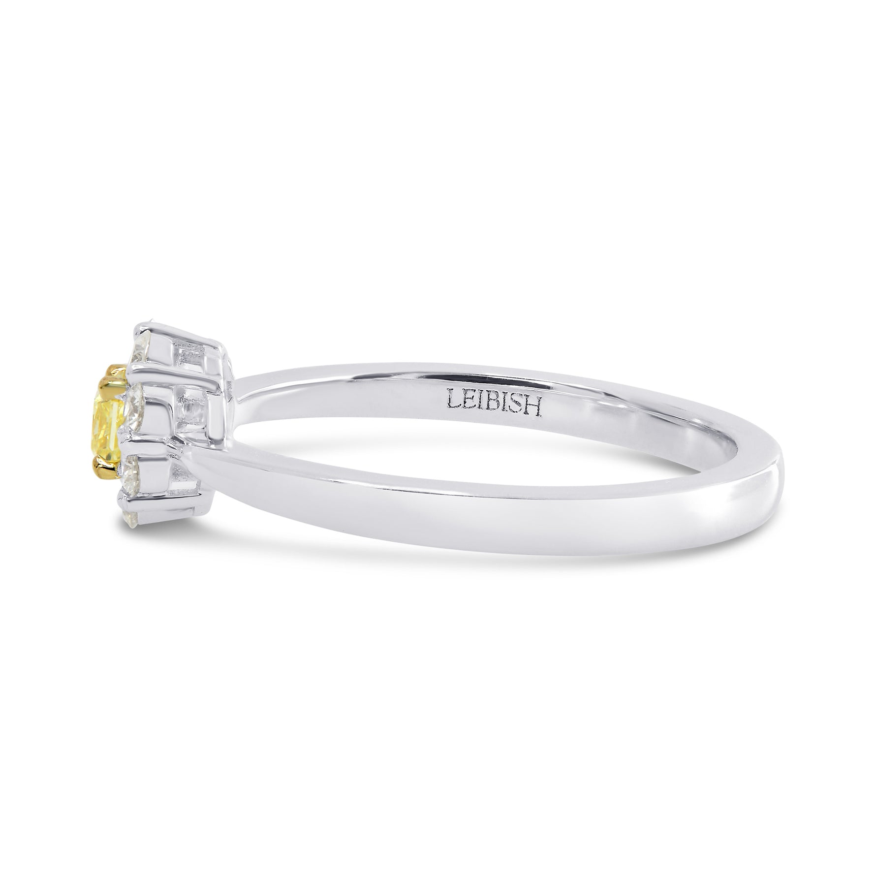 Fancy Yellow Radiant Diamond Floral Halo Ring