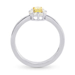 Fancy Yellow Radiant Diamond Floral Halo Ring