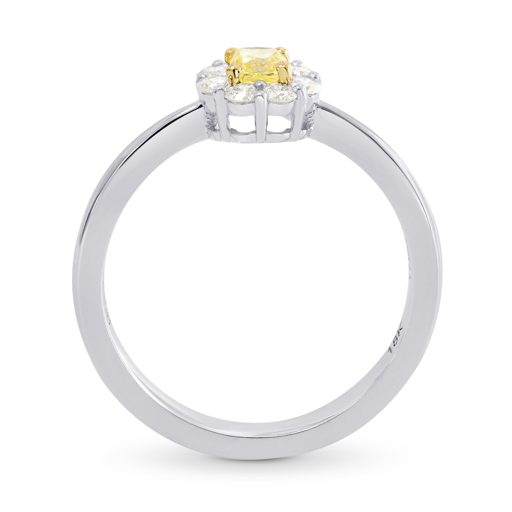 Fancy Yellow Radiant Diamond Floral Halo Ring