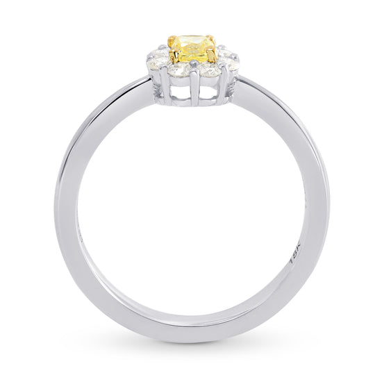 Fancy Yellow Radiant Diamond Floral Halo Ring