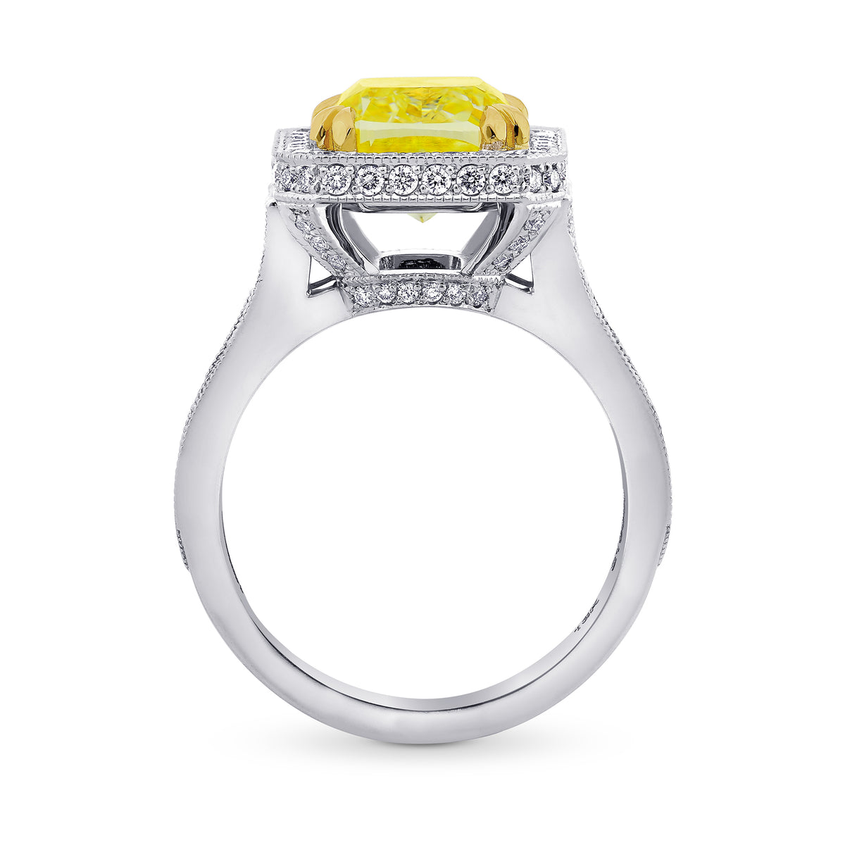 Milgrain Halo Diamond Ring with Split Shank - 2