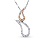Fancy Pink & Collection Color Round Brilliant Pave Tear Pendant
