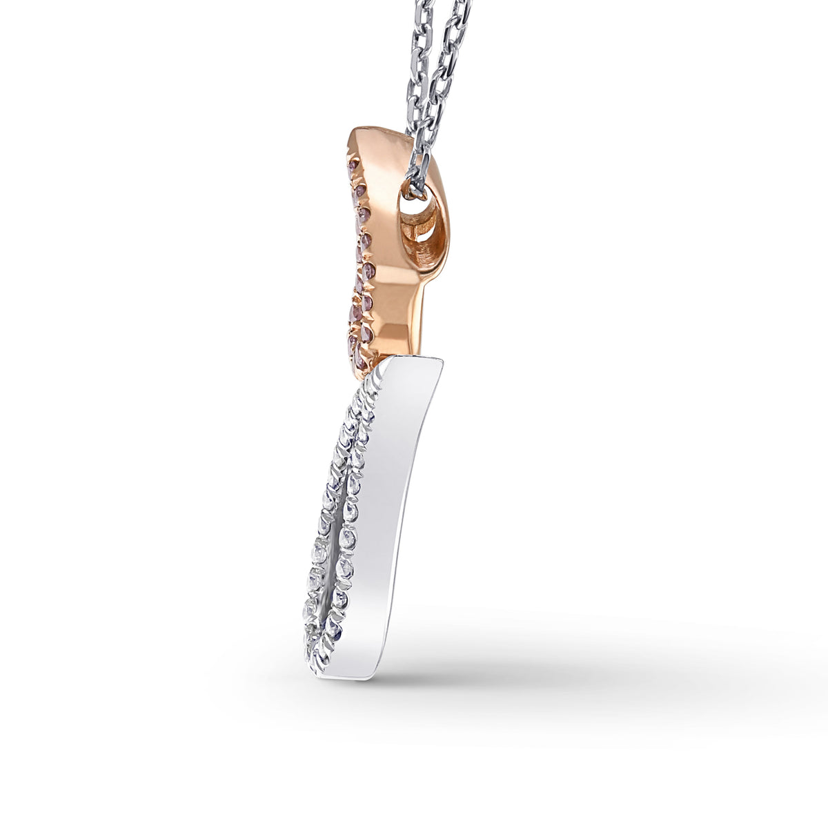 Fancy Pink & Collection Color Round Brilliant Pave Tear Pendant