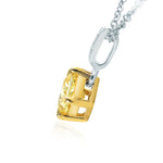 Fancy Yellow Cushion Diamond Drop Pendant