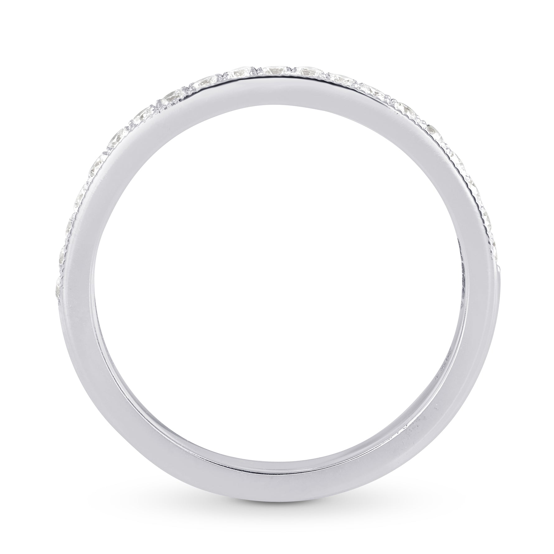 Diamond Half-Eternity Ring with Milgrain