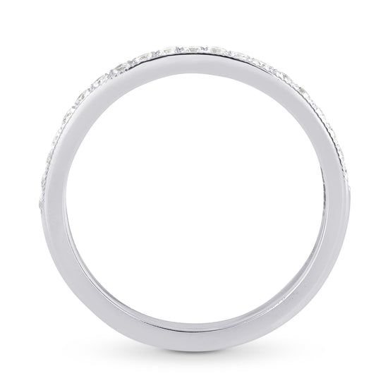 Diamond Half-Eternity Ring with Milgrain