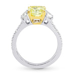Fancy Intense Yellow Radiant & Trapezoid Diamond Ring