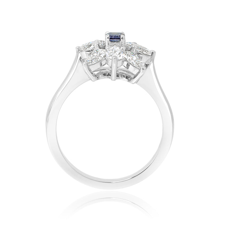 Dress ring setting with Pear Diamond Side-stones - 2