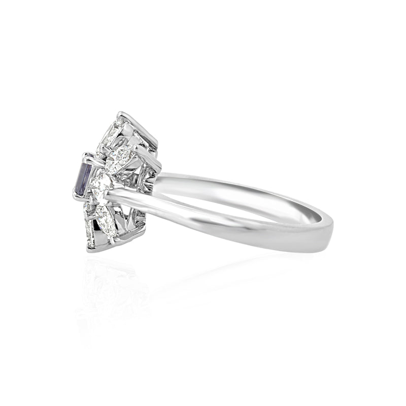 Dress ring setting with Pear Diamond Side-stones - 3