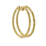 Fancy Greenish Yellow Diamond Hoop Earrings