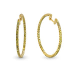 Fancy Greenish Yellow Diamond Hoop Earrings