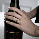 Extraordinary Halo and Multiple Band Fancy Intense Yellow  Ring  