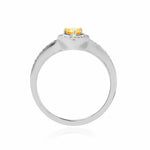 Fancy Vivid Yellowish Orange Pear Diamond Halo Ring