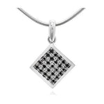 Black Diamond Pave Square Shape Pendant
