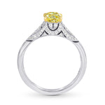 Fancy Intense Yellow Cushion Diamond Vintage Style Ring