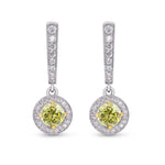Diamond Drop Halo Earrings