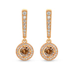 Diamond Drop Halo Earrings - 3