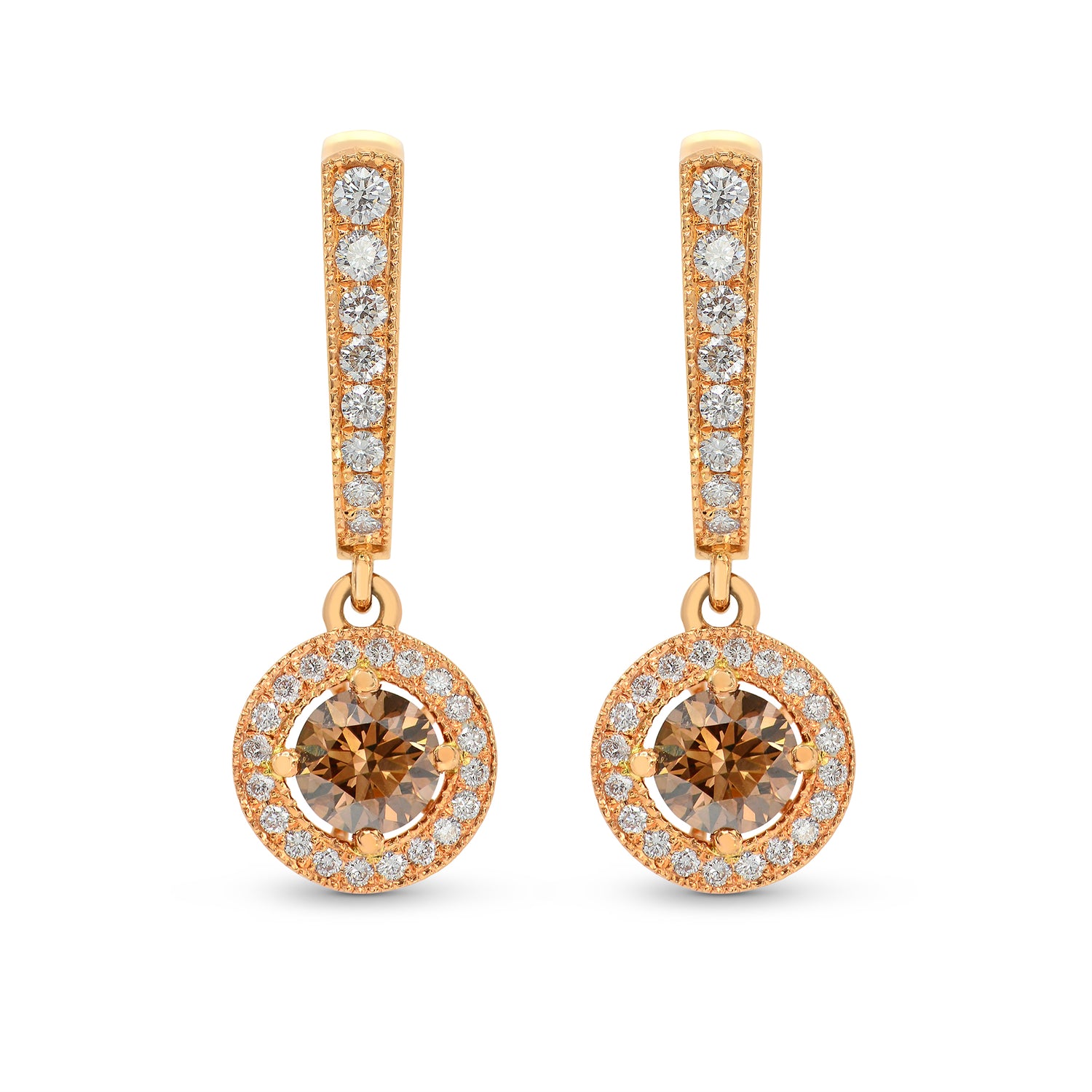 Diamond Drop Halo Earrings - 3
