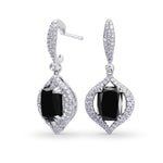 Fancy Black Radiant Diamond Drop Earrings