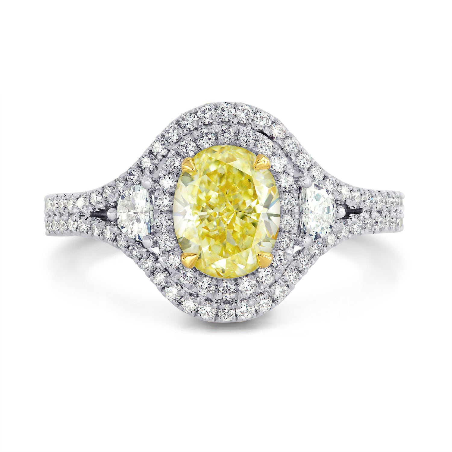 Fancy Light Yellow Oval Diamond Dress Ring