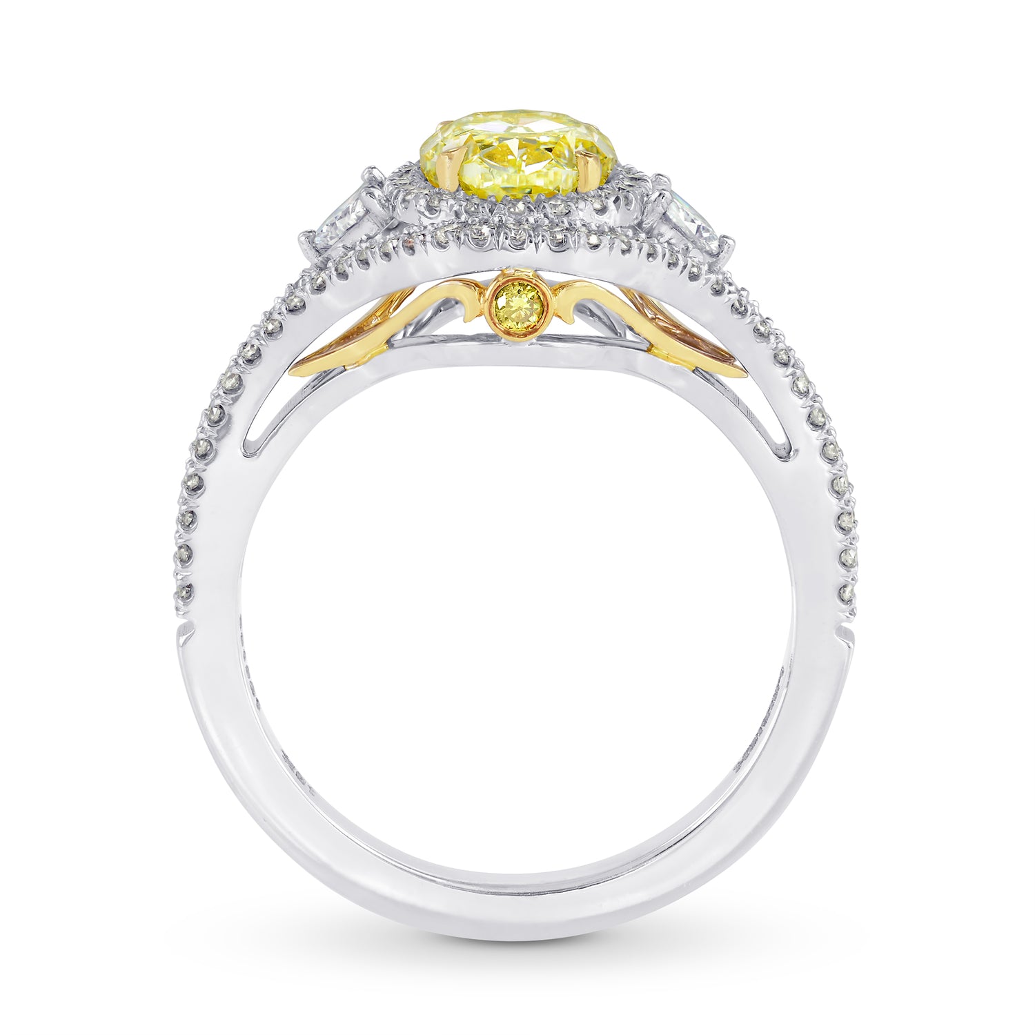 Fancy Light Yellow Oval Diamond Dress Ring