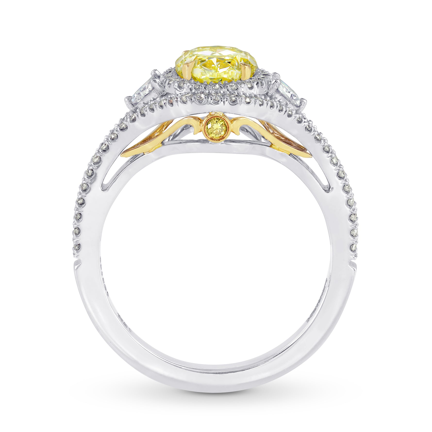 Fancy Light Yellow Oval Diamond Dress Ring