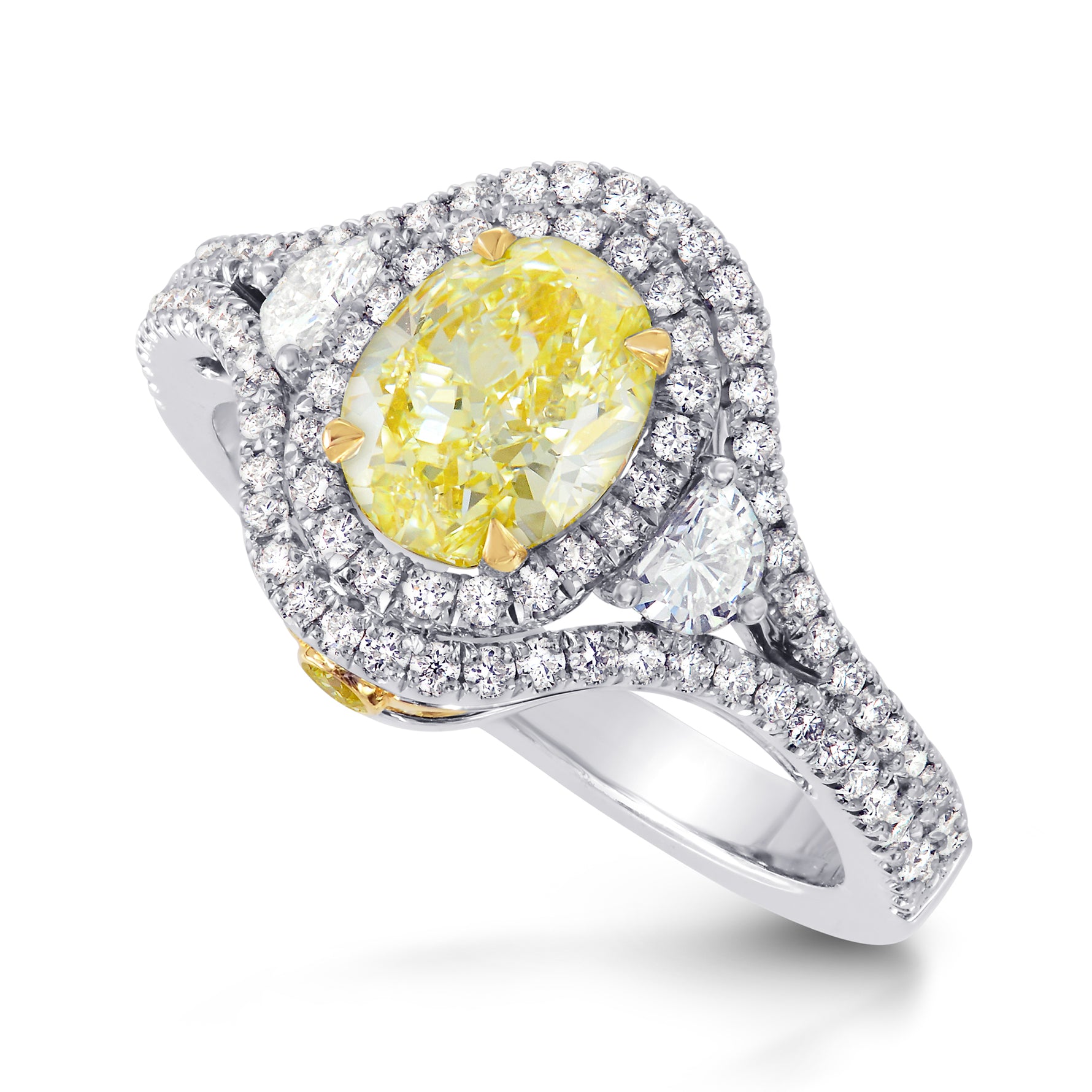 Fancy Light Yellow Oval Diamond Dress Ring