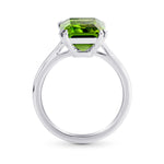 5.67cts Green Tourmaline Emerald shape Solitaire Ring 