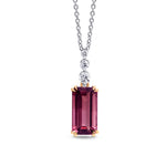 Pink Tourmaline and Diamond Drop Pendant