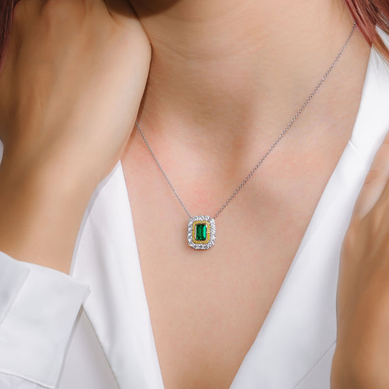 Double Halo Diamond Pendant Setting - 4