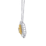Fancy Intense Yellow Halo Diamond Pendant Setting - 2