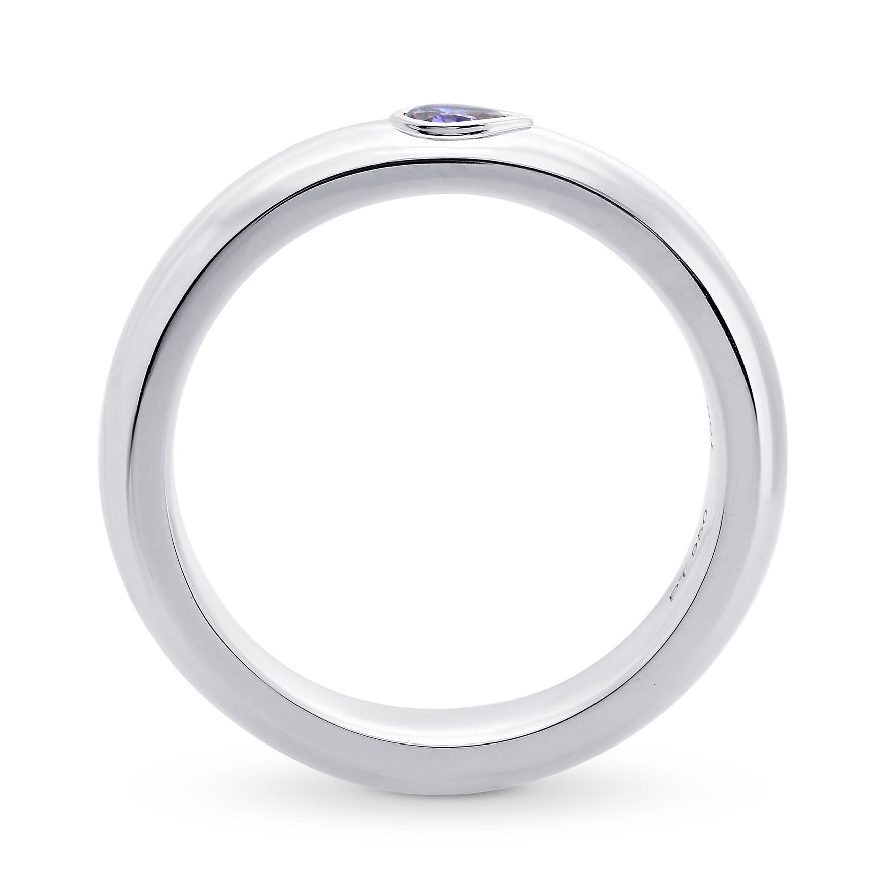 Fancy Blue Gray Pear Diamond Band Ring