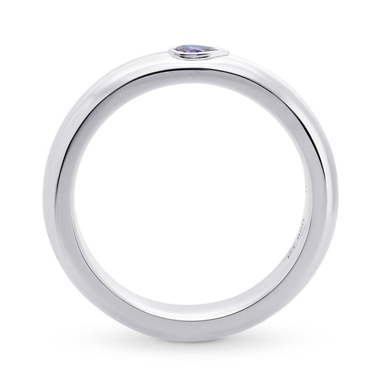 Fancy Blue Gray Pear Diamond Band Ring