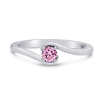 Fancy Intense Purplish Pink Round Diamond Solitaire Ring