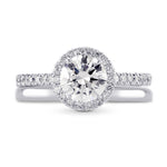 Halo Engagement & Wedding Ring Setting - 4