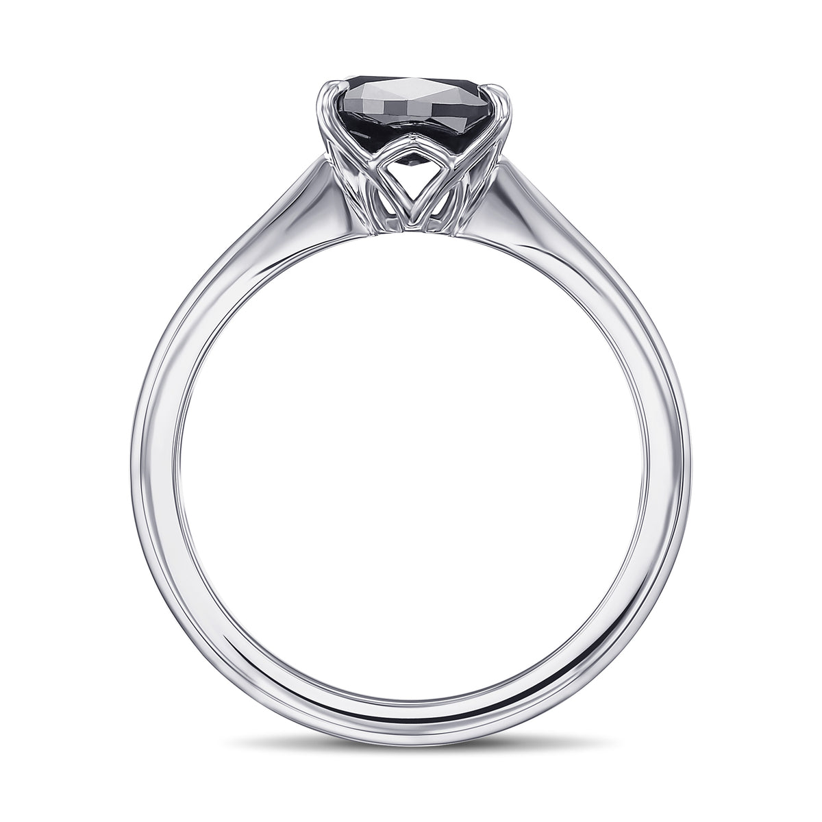 Tapered Shank Solitaire Diamond Ring Setting - 3