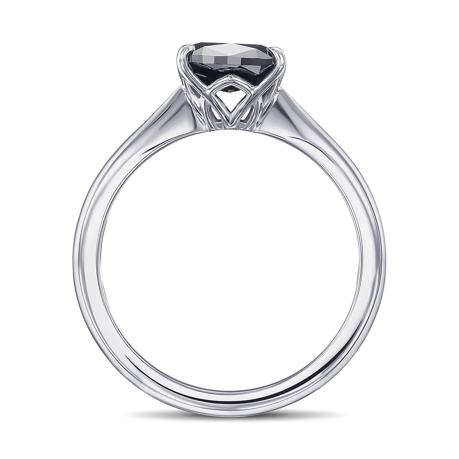 Tapered Shank Solitaire Diamond Ring Setting - 3