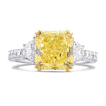 Trapezoid and Pave Diamond Side-stone Ring Setting